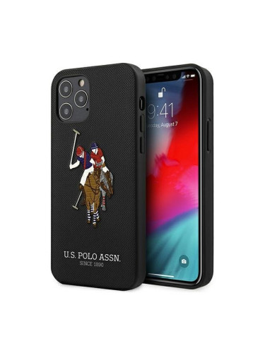 Оригинален гръб US POLO Polo Embroidery USHCP12MPUGFLBK - iPhone 12 / 12 Pro черен