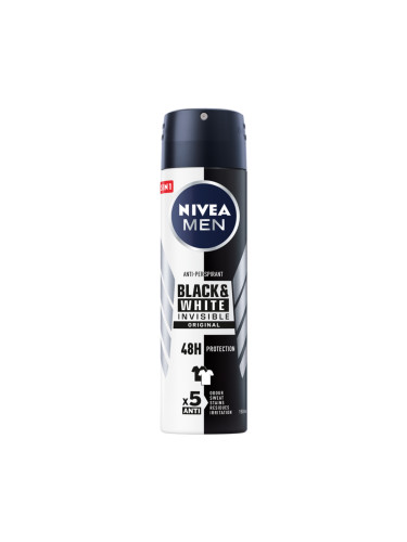 NIVEA MEN Deo Спрей мъжки Invisible on Black & White Original Део спрей мъжки 150ml