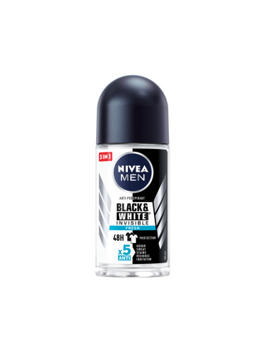 NIVEA MEN Deo Рол-он мъжки Invisible on Black & White Fresh Део рол мъжки 50ml