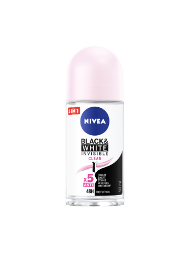 NIVEA Deo Рол-он дамски Invisible on Black & White Clear Део рол дамски 50ml