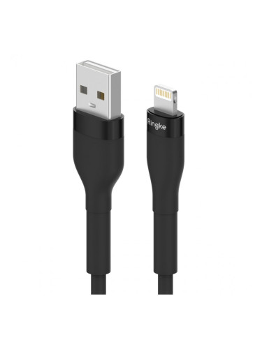 Кабел за зареждане и данни RINGKE USB Type A към Lightning 480Mb/s 12W 1.2m черен (CB09963RS)