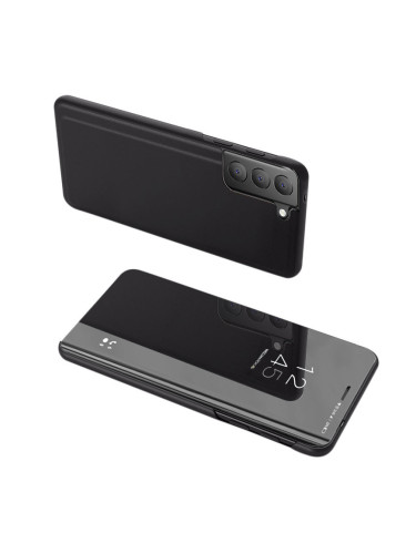Огледален калъф тип книга Clear View - Samsung Galaxy S21 FE 5G черен