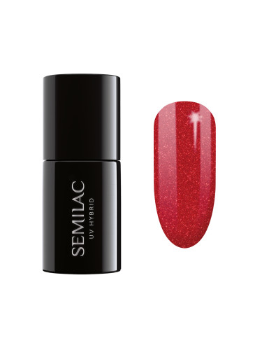 SEMILAC 025  Uv Gel Polish  Glitter Red Гел лак  7ml