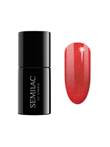 SEMILAC 346  Uv Gel Polish  Chic Red Glitter Гел лак  7ml