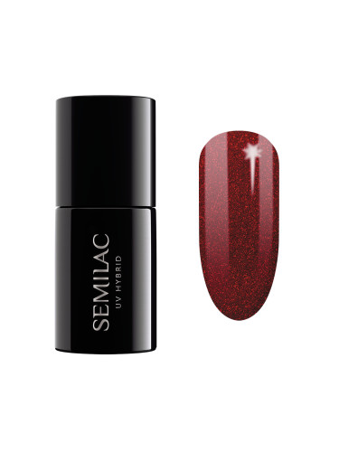 SEMILAC 347  Uv Gel Polish  Pretty Red Glitter Гел лак  7ml