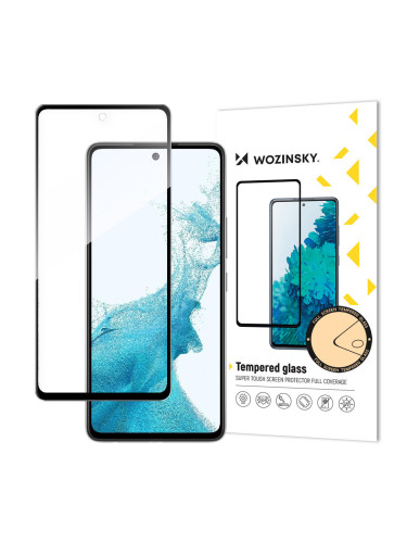 5D Full Glue закален стъклен протектор с пълно покритие WOZINSKY съвместим с гръб - Samsung Galaxy A53 5G с черна рамка