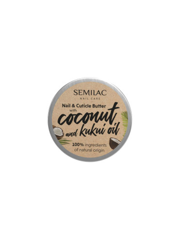 SEMILAC  Nail Care Nail And Cuticle Butter With Coconut And Kukui Oil   Продукт за нокти-др,  12gr