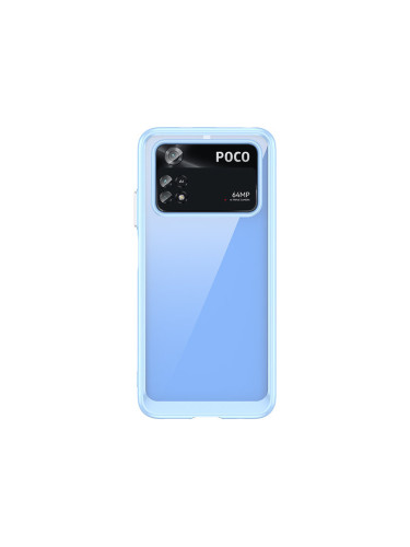 Прозрачен гръб с гел рамка Outer Space - Xiaomi Poco M4 Pro 5G син