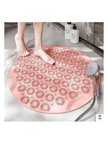 Нехлъзгаща се масажираща подложка за баня Ф55, розова