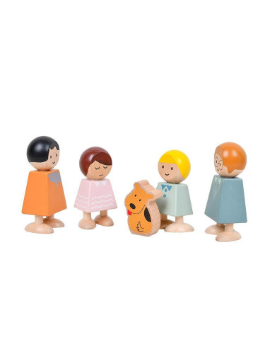 Комплект дървени кукли Щастливо семейство