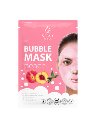 STAY WELL Deep Cleansing Bubble Mask – PEACH Маска за лице дамски  