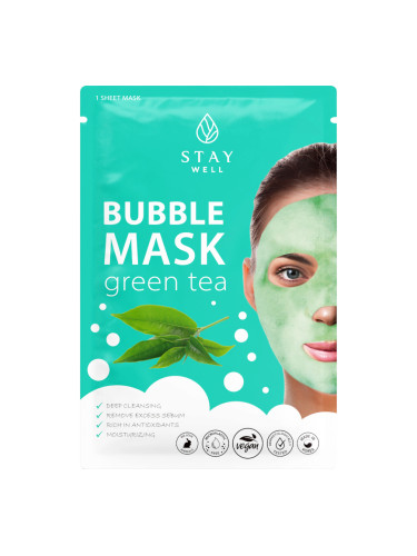 STAY WELL Deep Cleansing Bubble Mask – GREEN TEA Маска за лице дамски  