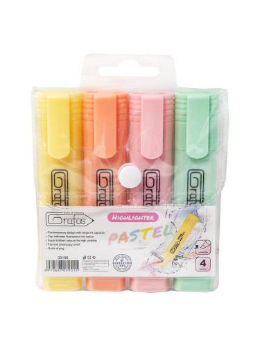 Маркер текст Grafos пастел 4 цвята