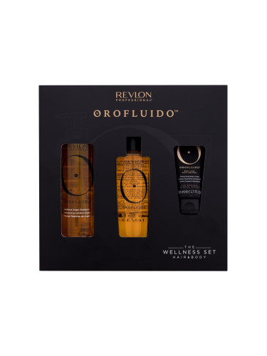 Revlon Professional Orofluido The Wellness Set Подаръчен комплект масло за коса Orofluido Elixir 100 ml + шампоан Orofluido Shampoo 240 ml + крем за тяло Orofluido Moisturizing Body Cream 50 ml