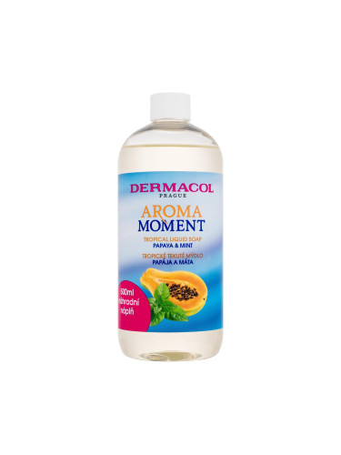 Dermacol Aroma Moment Papaya & Mint Tropical Liquid Soap Течен сапун Пълнител 500 ml