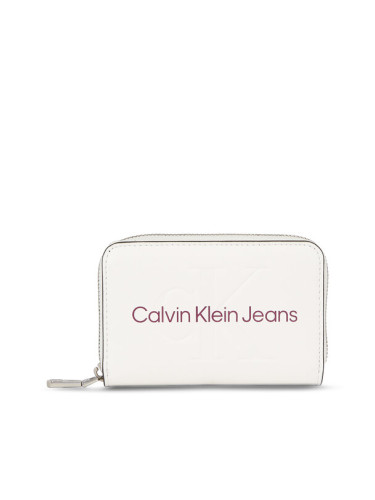 Calvin Klein Jeans Дамски портфейл Sculpted Med Zip Around Mono K60K607229 Бял