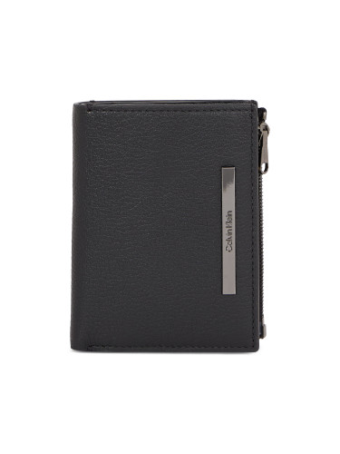 Малък мъжки портфейл Calvin Klein Modern Bar Trifold 6Cc Detach K50K510886 Черен