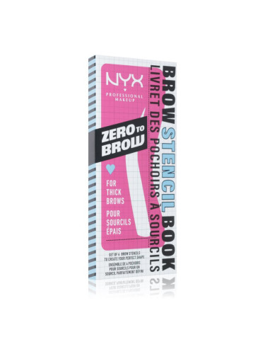 NYX Professional Makeup Zero To Brow Stencil Book шаблони за вежди 02 Thick 4 бр.