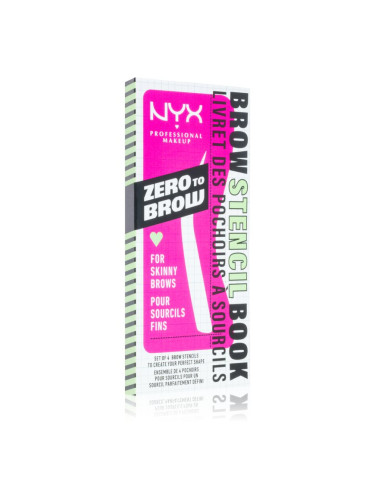 NYX Professional Makeup Zero To Brow Stencil Book шаблони за вежди 01 Thin 4 бр.