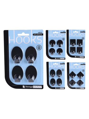 4 БР. САМОЗАЛЕПВАЩИ СЕ ЗАКАЧАЛКИ АСОРТИ 3.5/3.5 СМ