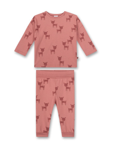 SANETTA Комплект пижама  пастелно розово / тъмнорозово