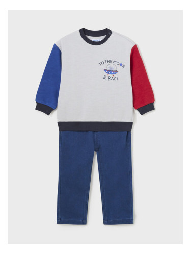 Mayoral Комплект суитшърт и панталон от плат 2.542 Син Regular Fit
