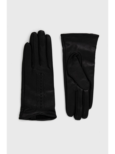 Кожени ръкавици Answear Lab в черно