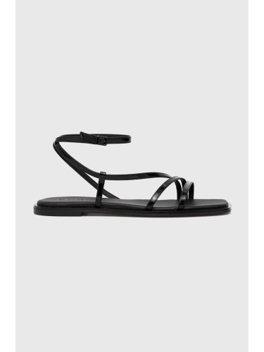 Кожени сандали Calvin Klein SQUARED SANDAL в черно HW0HW01603