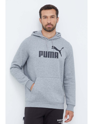 Суичър Puma в сиво с качулка с принт