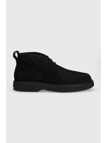 Половинки обувки от велур Calvin Klein DESERT BOOT NB в черно HM0HM01030