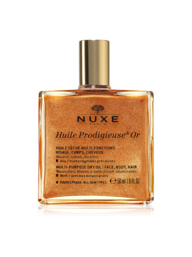 Nuxe Huile Prodigieuse Or мултифункционално масло със блестящи частици за лице, тяло и коса 50 мл.