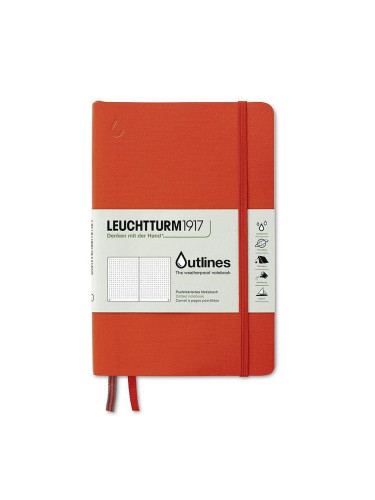 Тефтер Leuchtturm1917 - Outlines, B6+, на точки, оранжев, меки корици, водоустойчив