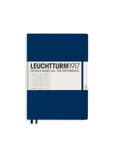 Тефтер А4+ Leuchtturm1917 Notebook Master Classic Navy, твърди корици, Чисто бяла