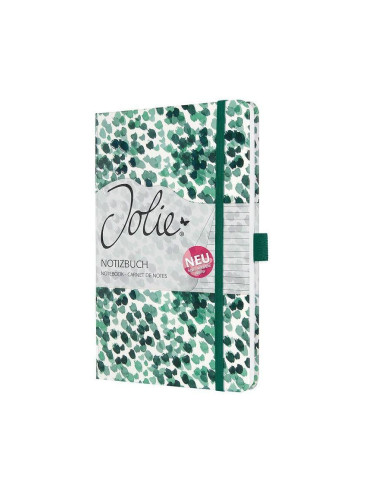 Бележник Sigel - Jolie, A5, на редове, твърди корици, зелен