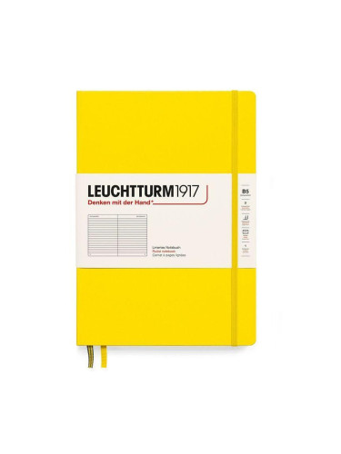 Тефтер B5 Leuchtturm1917 Notebook Composition, твърди корици, Lemon, редове