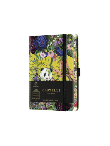 Тефтер Castelli Milano Eden - Panda, 9см x 16см, на редове