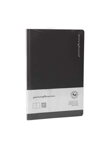 Тетрадка Pininfarina Stone Paper, каменна хартия, на точки, черна