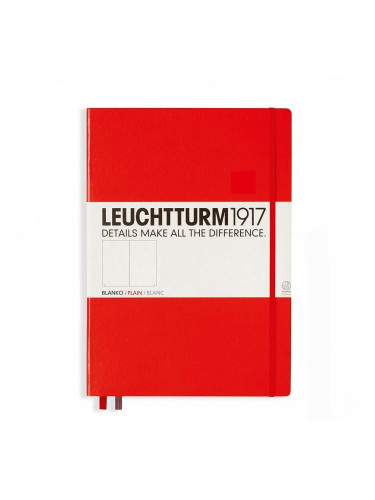 Тефтер А4+ Leuchtturm1917 Notebook Master Classic Red, твърди корици, Чисто бяла
