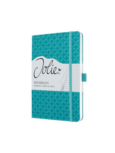 Бележник Sigel - Jolie, A5, на редове, твърди корицаи, Aqua Green