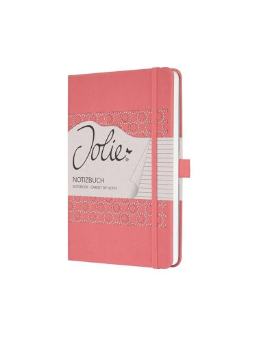 Бележник Sigel - Jolie, A5, на редове, твърди корици, Salmon Pink