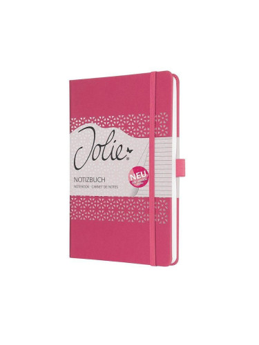 Бележник Sigel - Jolie, A5, на редове, твърди корици, розов