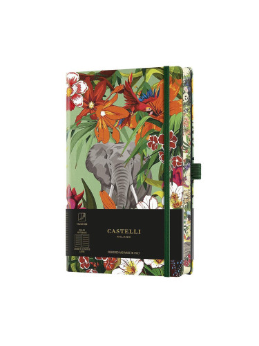 Тефтер Castelli Milano Eden - Elephant, 13см x 21см, на редове