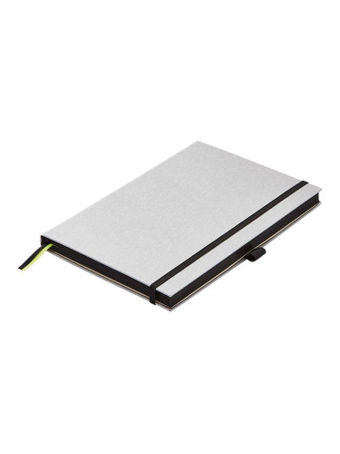 Тефтер LAMY - Paper А5, сребрист цвят, твърда корица корица, редове, страници с черен кант