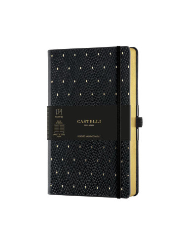 Тефтер Castelli Milano C&G - Diamonds Gold, 13см x 21см, на редове