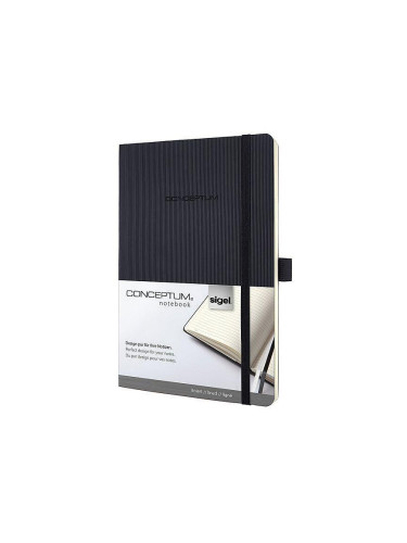 Бележник Sigel CONCEPTUM®, A5, на редове, мека корица, черен