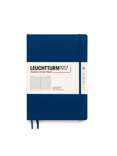 Тефтер B5 Leuchtturm1917 Notebook Composition, твърди корици, Navy, редове