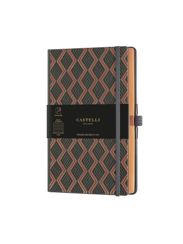Тефтер Castelli Milano C&G - Greek Copper, 13см x 21см, на редове