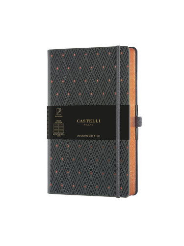 Тефтер Castelli Milano C&G - Diamonds Copper, 13см x 21см, на редове