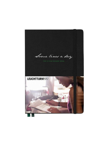 Тефтер А5 Leuchtturm1917 Some Lines a day - 5 години, Black, твърди корици