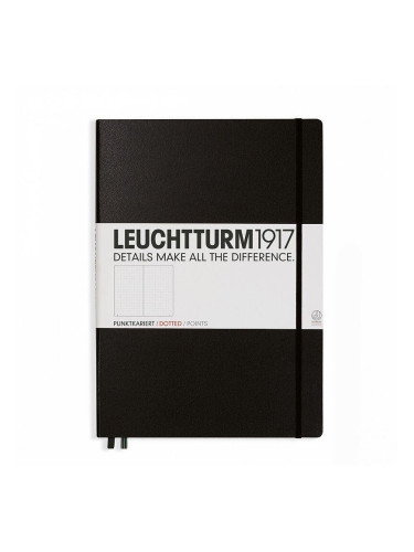 Тефтер А4+ Leuchtturm1917 Notebook Master Classic Black, твърди корици, Чисто бяла